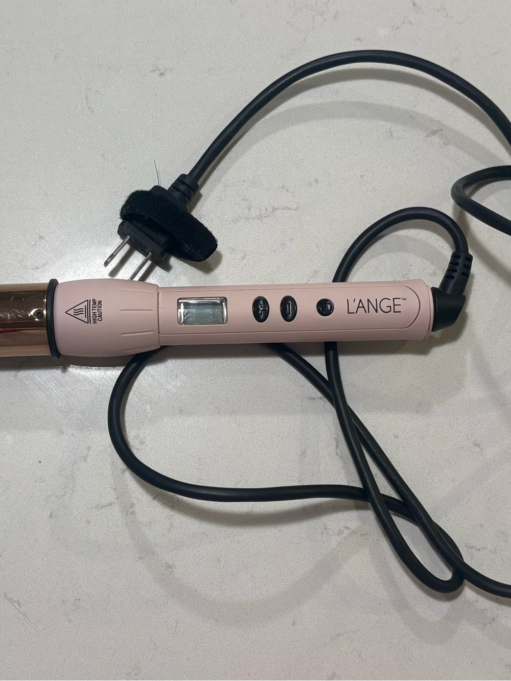 L'ANGE Pink Curling Wand with Digital Controls